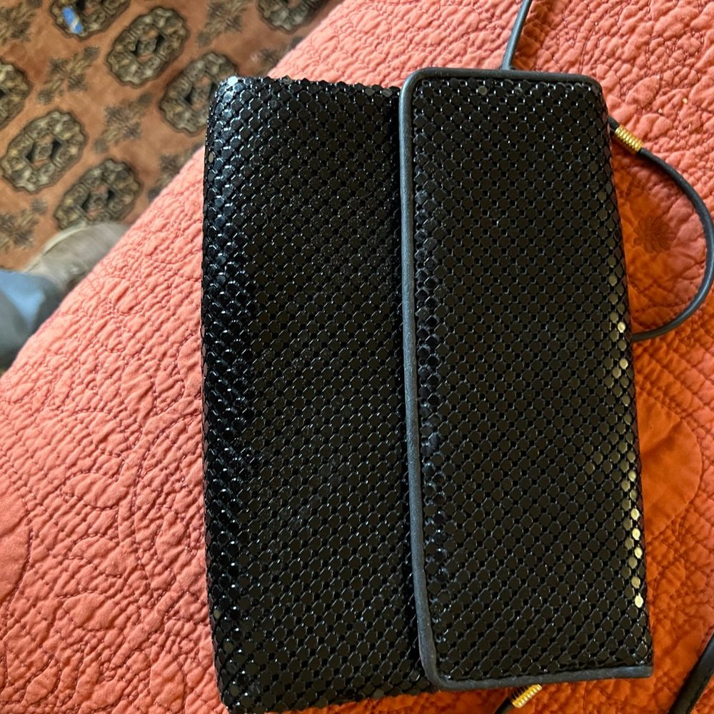 Whiting and Davis vintage black metallic purse